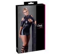 Cottelli PARTY Vestido de Aspecto Mojado con Recortes en los Hombros para Mujer Negro L