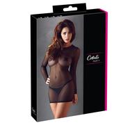 Cottelli PARTY Vestido De Powernet Hochelastisches Mini Transparente Manga Larga