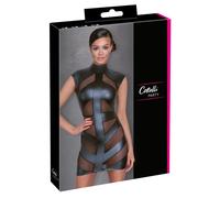 Cottelli PARTY Vestido Insertos Manga Corta Alto Cuello Aspecto Mate Cintura