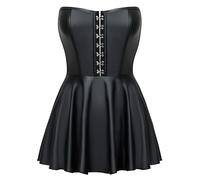 Cottelli - minivestido brillante con falda plisada (negro)