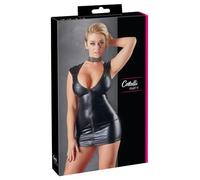 Cottelli Party Vestido Wetlook con cremallera para mujer Negro S