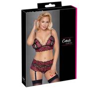 Cottelli Seductora Encaje de Flores: Sujetador Suave Y Ouvert-Slip Con Escote
