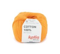 Cotton 100% algodón de Katia ovillos de 50 gramos y 120 metros. (72 - Naranja Flúor)