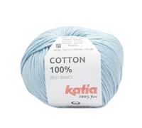 Cotton 100% algodón de Katia ovillos de 50 gramos y 120 metros. (Celeste claro (71))