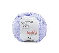 Cotton 100% algodón de Katia ovillos de 50 gramos y 120 metros. Color 65 Lila Claro
