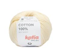 Cotton 100% algodón de Katia ovillos de 50 gramos y 120 metros. (Marfil /70))