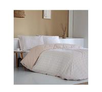 COTTON ARTean Funda nordica 135x190 / 200 NERVION Beige ALGODÓN Saten 100% 200 Hilos. Funda edredón nórdico 135x220 + 1 Funda de Almohada 100% ALGODÓN Saten. Cierre con Botones. Color Beige