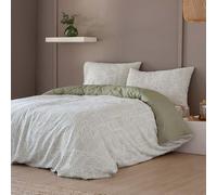 COTTON ARTean Funda Nórdica 200x190 / 200 LAIDA Verde 100% algodón Tejido Jacquard PRELAVADA. Funda edredón (280x240 cm) + 2 Fundas de Almohada. Cierre con Botones Color Verde