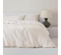 COTTON ARTean Funda Nórdica Ayala Beige Algodón 100% Waffle Cierre con Botones Cama de 135 (220x220 cm) + 1 Funda de Almohada