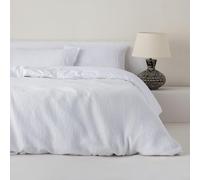 COTTON ARTean Funda Nórdica Ayala Blanco Algodón 100% Waffle Cierre con Botones Cama de 180 (260x240 cm) + 2 Fundas de Almohada