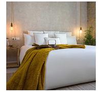 COTTON ARTean Funda Nórdica Cama 135 Algodón Orgánico Turia Blanco Funda edredón 220x220 + 1 Funda de Almohada + Bajera Ajustable Certificado Gots.