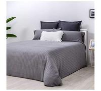 COTTON ARTean Funda Nórdica Cama 150 Percal algogón 200 hilos Jacquard Herringbone Gris Funda edredón 240x220 + 2 fundas almohada