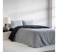 COTTON ARTean Funda Nórdica Cama 180 algodón 180 Hilos ALTUBE Azul Funda de edredón ( 260x240 ) + 1 Funda de Almohada