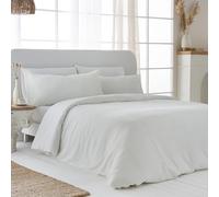 COTTON ARTean Funda Nórdica Cama 180 LARRUN ALGODÓN 100% Waffle Funda edredón 260x240 cm + 2 Fundas de Almohada Natural Cierre Botones