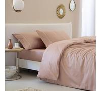 COTTON ARTean Funda nórdica Cama 180 Satén Algodon Egipcio 300 Hilos LEUNA Nude, Funda edredón 260x240 + 2 Fundas Almohada + bajera ajustable