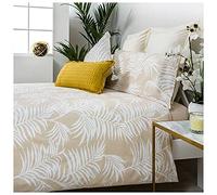 COTTON ARTean Funda Nórdica Cama 200 Algodón Orgánico ORIO Beige Funda edredón 280x240 + 2 Fundas de Almohada + Bajera Ajustable Certificado Gots.