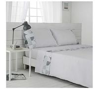 COTTON ARTean Juego de sábanas 150x190/200 microfibra cepillada BAKER blanco 4 piezas: Encimera, 2 Fundas Almohada, Bajera Ajustable