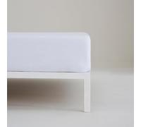 COTTON ARTean Sábana Bajera Ajustable Cama 90x190 Noa Blanco 100% ALGODÓN PERCAL 200 Hilos. 4 Puntos de Ajuste