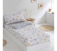 COTTON ARTean Saco nordico Infantil SIN Relleno Diver Cama 90 x 190/200. Saco Unido a la Bajera con Cremallera en Forma de L SIN Relleno nórdico. Color Gris