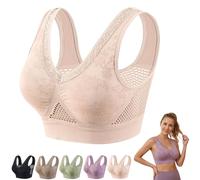 Cotton Buttonless Comfy Lifting Shaping Bra,Full Coverage Underwire-Free Bra for Women,Sports Bras with Removable Breast Pads (FR/ES, Letras, 3XL, Regular, Regular, Skin)