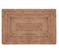 COTTON CRAFT Alfombra trenzada de yute - Alfombra bohemia rústica vintage - Alfombra tejida a mano reversible natural - Regalo de decoración del hogar - 24 x 36 pulgadas - Natural