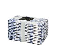 Cotton Craft Cloth Napkins - Set of 12-100% Cotton Reusable Napkin - Country French Toile Dinner Napkin -Everyday Spring Summer Fall Christmas Holiday Party Gift - Soft Absorbent Napkin -18x18- Blue