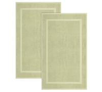 COTTON CRAFT Tapetes para bañera, 2 unidades, 100% algodón, ultra absorbentes, de baja pelusa, 1000 GSM, de lujo, para hotel, ducha, baño, no es una alfombra de baño, 21 x 34 pulgadas, verde salvia