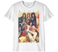 cotton division - Camiseta Unisex Infantil The Queen «Group», Referencia: BOQUEENTS002, Color Blanco, Talla 8 años, Blanco, 8 Años
