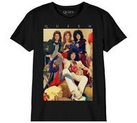 cotton division - Camiseta Unisex Infantil The Queen «Group», Referencia: BOQUEENTS002, Negro, Talla 8 años, Negro, 8 Años