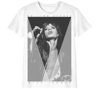 cotton division - Camiseta Unisex Infantil The Rolling Stone «Mick Jagger», Referencia: BOROLLITS016, Blanco, Talla 12 años, Blanco, 12 años