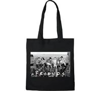 cotton division Officiel FRIENDS Reunion 100% coton |Réutilisable | Longue poignée | Voyages et achats |Sac fourre-tout 38 * 40 CM, Group_Black_1, Taille unique