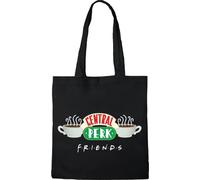 cotton division Officiel FRIENDS Reunion 100% coton |Réutilisable | Longue poignée | Voyages et achats |Sac fourre-tout 38 * 40 CM, Centralpark_Black_1, Taille unique