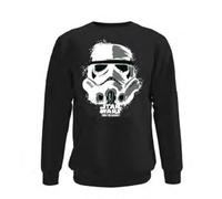 Cotton Division Star Wars - Stormtrooper Head Sudadera de Cuello Redondo para Hombre - S