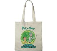 cotton division TOTE BAG RICK AND MORTY PEACE AMONG WORLD, REFERENCIA: BWRIMODBB004, ECRU, 38 x 40 cm
