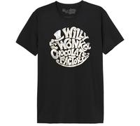cotton division Willy Wonka Circle Logo MEWONKATS003 - Camiseta para Hombre, Color Negro, Talla S, Negro, S