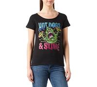cotton division WOGHOSDTS009 Camisetas, Noir, S para Mujer