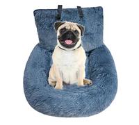 Cotton Dog Car Seat, Soft Booster Bed, 0.23in Detachable Plush Cushion, Washable Cozy Design, Built In Safety Leash Strap for Travel Vehicles, Road Trips, Pets, Cars, Trucks, Pickups