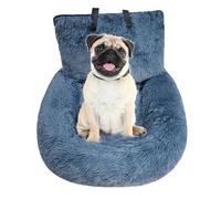 Cotton Dog Car Seat | Soft Detachable Dog Booster Seat | Plush Dog Car Bed Washable with Leash & Strap | Fits Cars, Trucks, SUVs, Pickup | Comfortable & Safe Dog Travel Seat