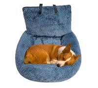 Cotton Dog Car Seat | Soft Detachable Dog Booster Seat | Plush Dog Car Bed Washable with Leash & Strap | Fits Cars, Trucks, SUVs, Pickup | Comfortable & Safe Dog Travel Seat