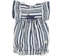 COTTON FISH - Pelele de Manga Corta. Colección Essential. Estampado a Rayas. Blanco y Azul Marino. 100% Algodón. (4 Años)