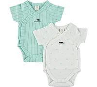 COTTON FISH - Set Bodies para Bebé. Estampados y Colores variados. Body cruzado manga corta con abertura delantera. Pack de 2 ud. 100% Algodón.(3M/3A) (Blanco Sea Essential, 6 meses)