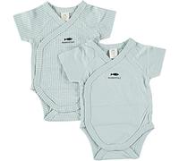 COTTON FISH - Set Bodies para Bebé. Estampados y Colores variados. Body cruzado manga corta con abertura delantera. Pack de 2 ud. 100% Algodón.(3M/3A) (Blanco y Azul - Essential, 6 meses)