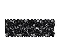 Cotton Lace Ribbon 16.5cm Wide | 10 Yards Soft Nylon Trim for Curtains/Clothes/Tablecloths | DIY Present & Craft Decoration (Black)