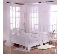 Cotton Loft Mosquitera Transparente de 4 Postes para Cama, Color Blanco, Talla única