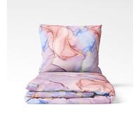 Cotton Market Juego de ropa de cama 155x200 cm con funda de almohada Algodón - Juegos de ropa de cama de 2 piezas - Funda nórdica y 2 fundas de almohada 70x80 cm - Rubí