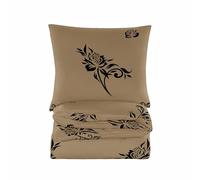 Cotton Market Juego de Ropa de Cama de 220 x 200 cm con Funda de Almohada de algodón, 2 Piezas, Funda nórdica y 2 Fundas de Almohada de 70 x 80 cm, Cobre