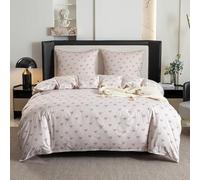 Cotton Market Juego de ropa de cama de 3 piezas, funda nórdica de 200 x 200 cm y 2 fundas de almohada de 70 x 80 cm, lazos