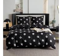 Cotton Market Juego de ropa de cama - Juego de ropa de cama de 3 piezas - Funda nórdica 135x200 cm y 2 fundas de almohada 70x80 cm - Pfötchen