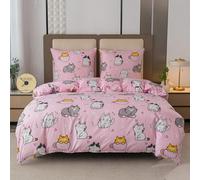 Cotton Market Ropa de cama de 135 x 200 cm - Juego de ropa de cama para todo el año 2 piezas - funda nórdica con 2 fundas de almohada de 70 x 80 cm - gatos