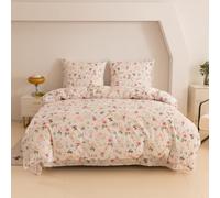 Cotton Market Ropa de Cama de 135 x 200 cm - Ropa de Cama de Microfibra de algodón - Otoño Juegos de Ropa de Cama de 2 Piezas con Cremallera - Funda nórdica con 1 Funda de Almohada de 70 x 80 cm -